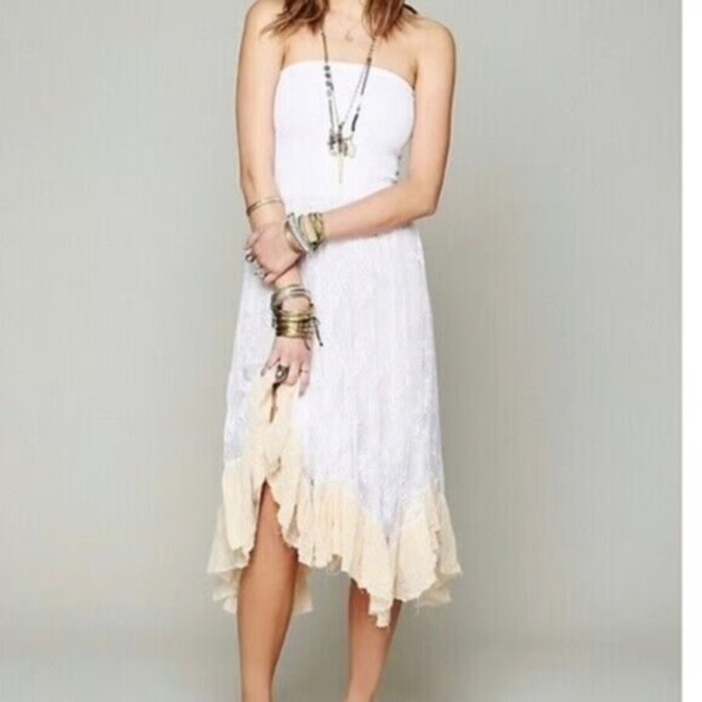 Free People Intimately Tea Time Lace Tube Dress White Smocked Sβ